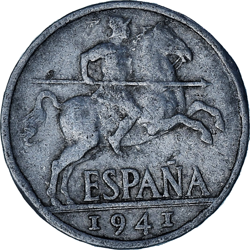 Spanien, 10 Centimos, 1941, Aluminium, SS, KM:766
