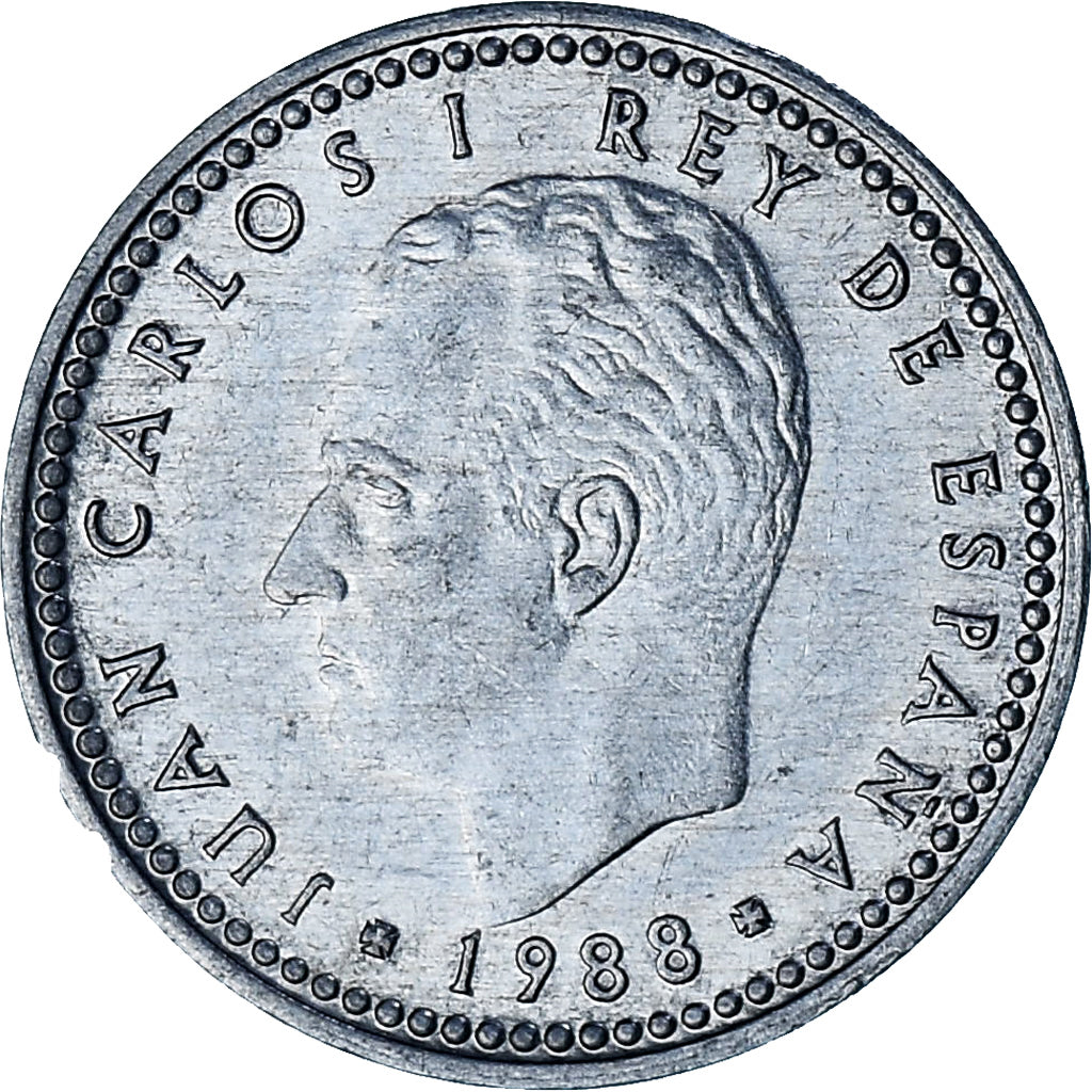 Spagna, Juan Carlos I, Peseta, 1988, Alluminio, BB+, KM:821