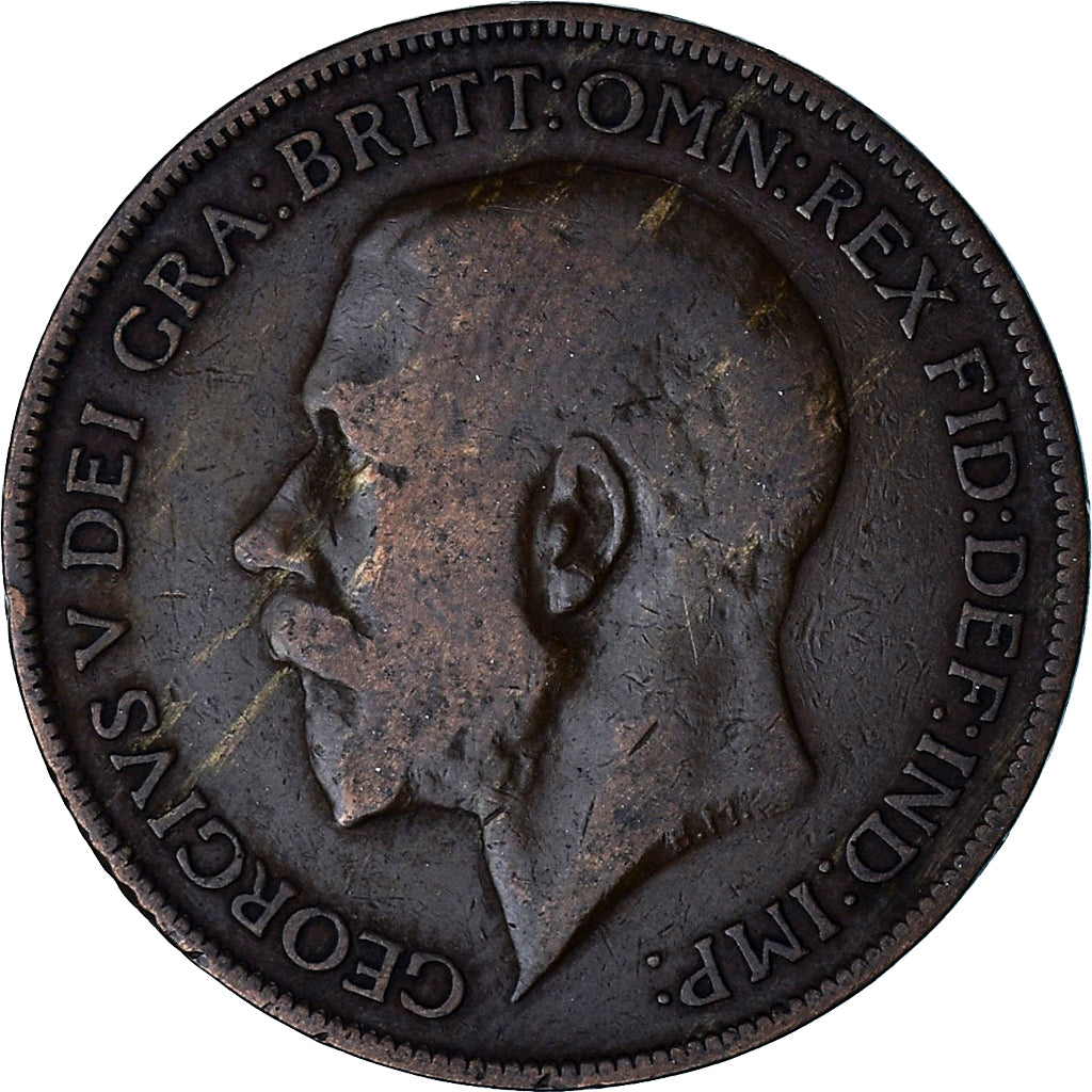 Gran Bretagna, George V, Penny, 1921, Bronzo, BB, KM:810