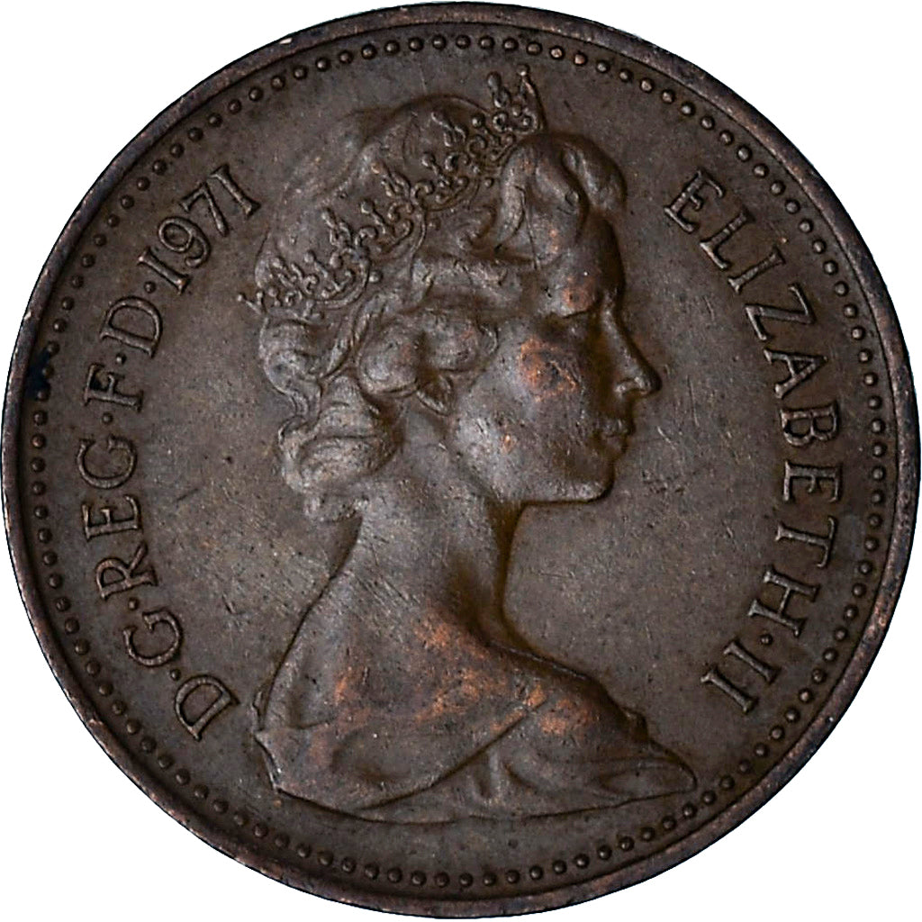 Great Britain, Elizabeth II, New Penny, 1971, Bronze, EF(40-45), KM:915