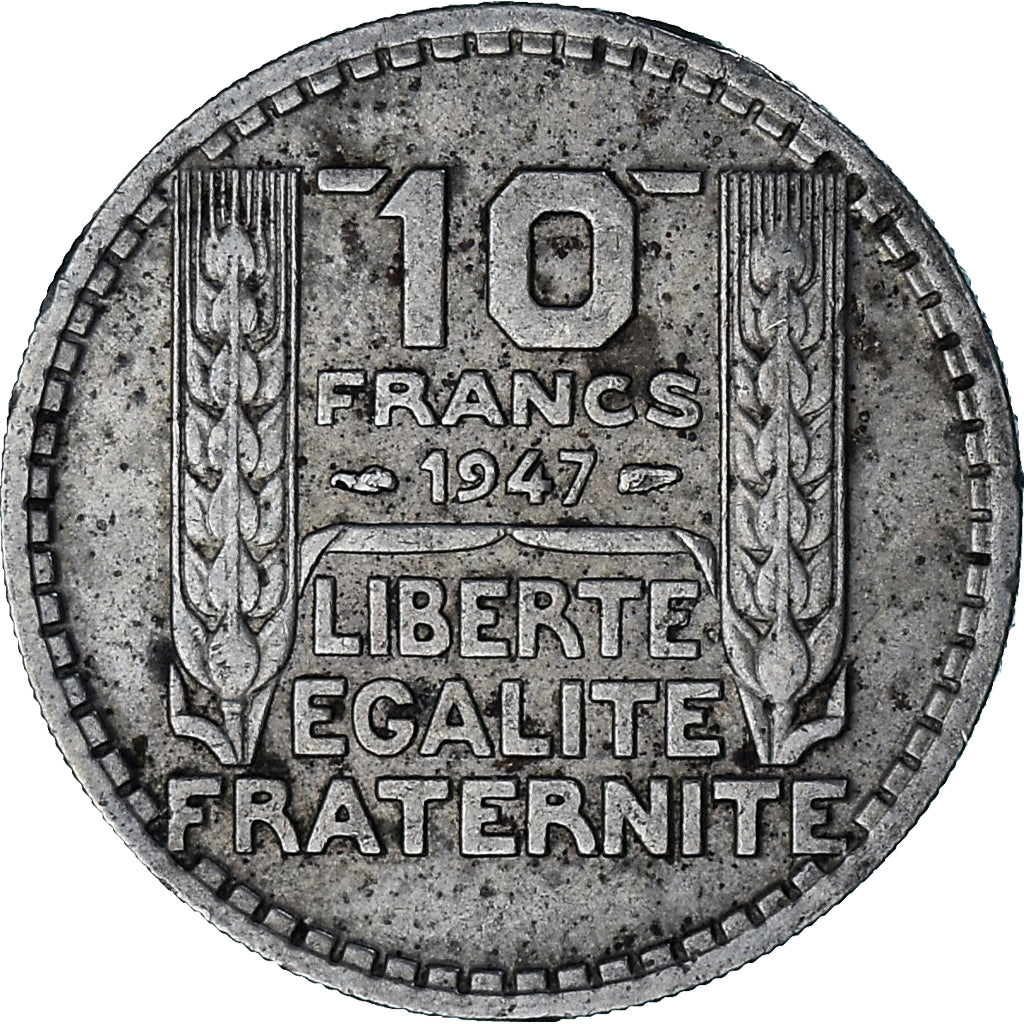 France, 10 Francs, Turin, 1947, Paris, Copper-nickel, EF(40-45), Gadoury:811