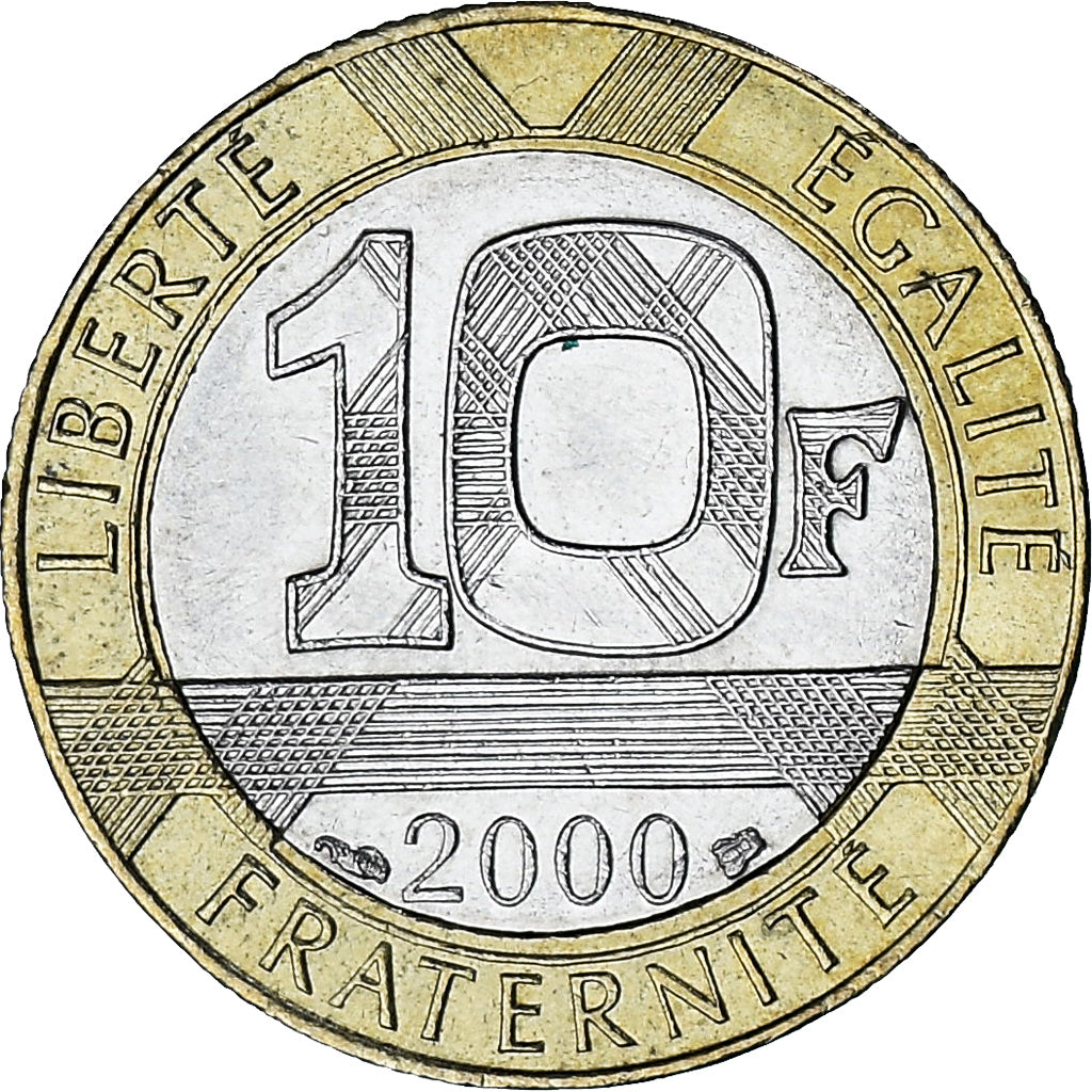 France, 10 Francs, Génie, 2000, Bi-Metallic, AU(55-58), KM:964.1