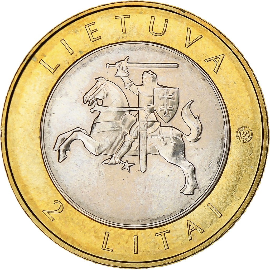 Litwa, 2 Litai, 2013, Verpste, Bimetaliczny, MS(63), KM:112
