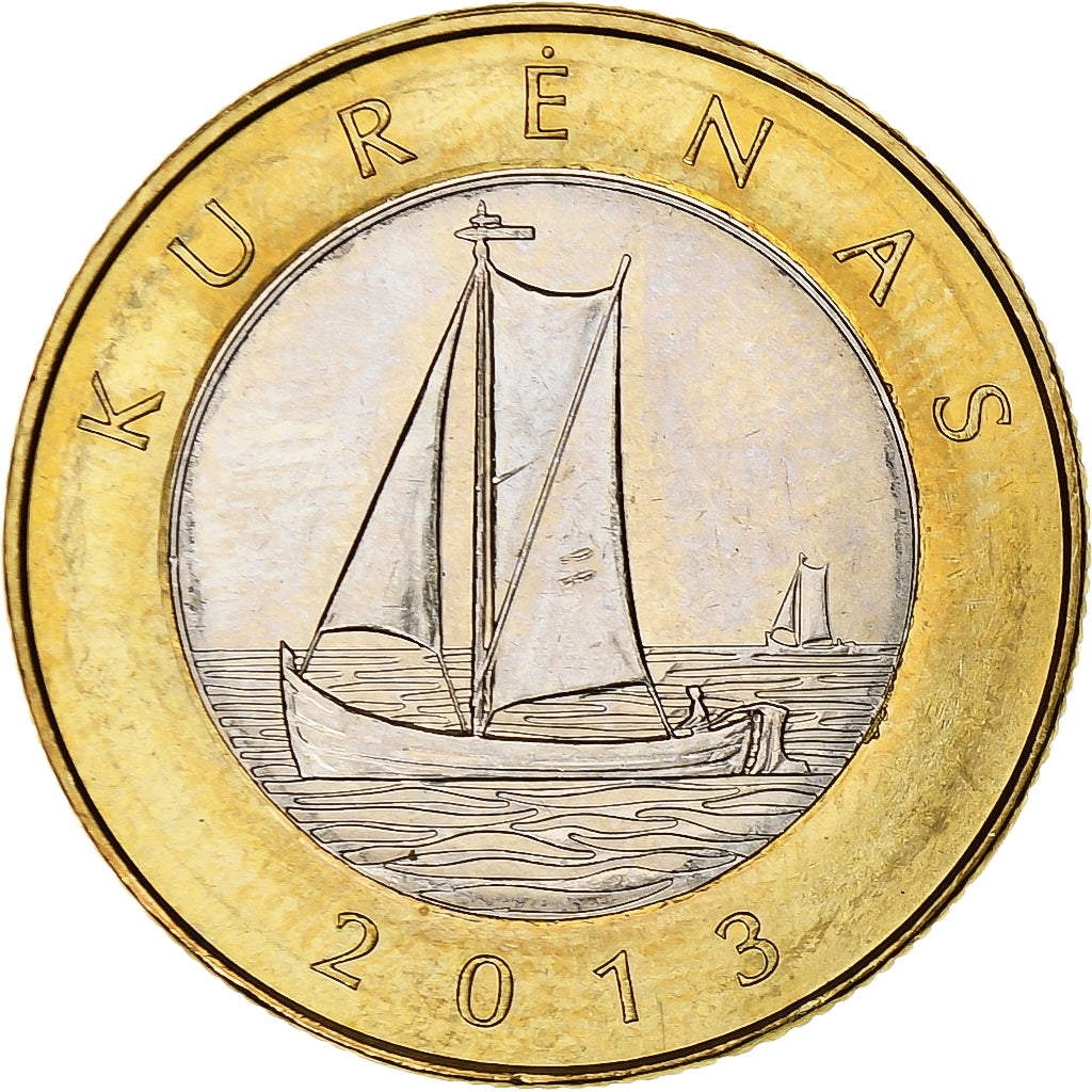 Lithuania, 2 Litai, 2013, kurenas, Bi-Metallic, MS(63), KM:112