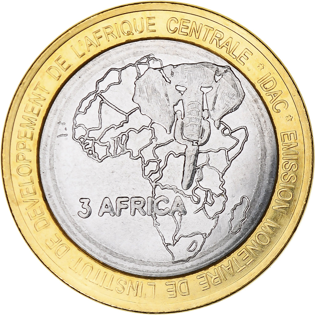 Chad, 4500 CFA Francs-3 Africa, 2015, Bi-Metallic, UNZ