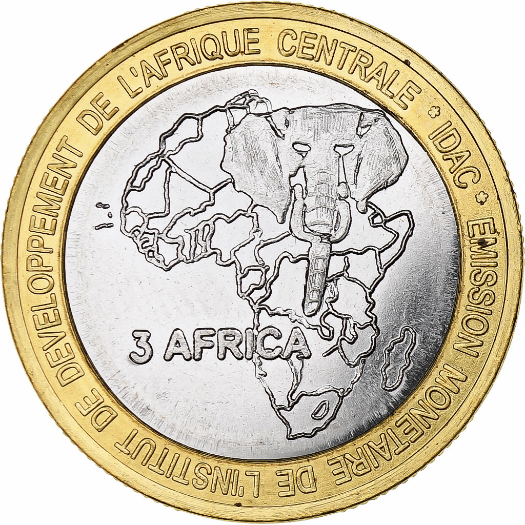 Chad, 4500 CFA Francs-3 Africa, 2005, Bi-Metallic, MS(63)
