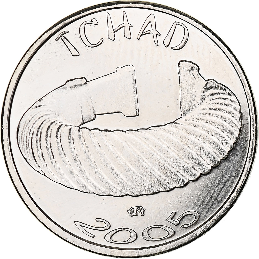 Chad, 1500 CFA Francs-1 Africa, 2005, Nickel Plated Iron, MS(63), KM:19