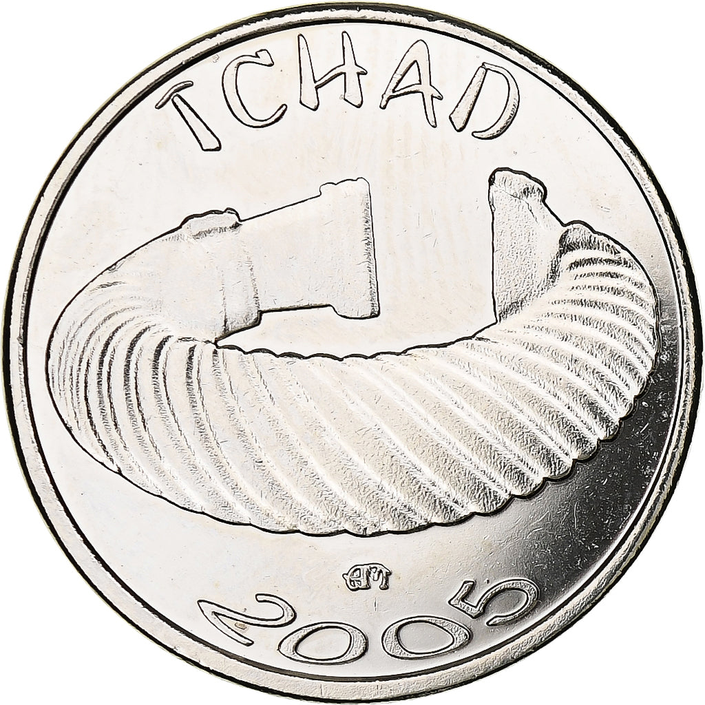 Chad, 1500 CFA Francs-1 Africa, 2005, Nickel Plated Iron, MS(63), KM:19