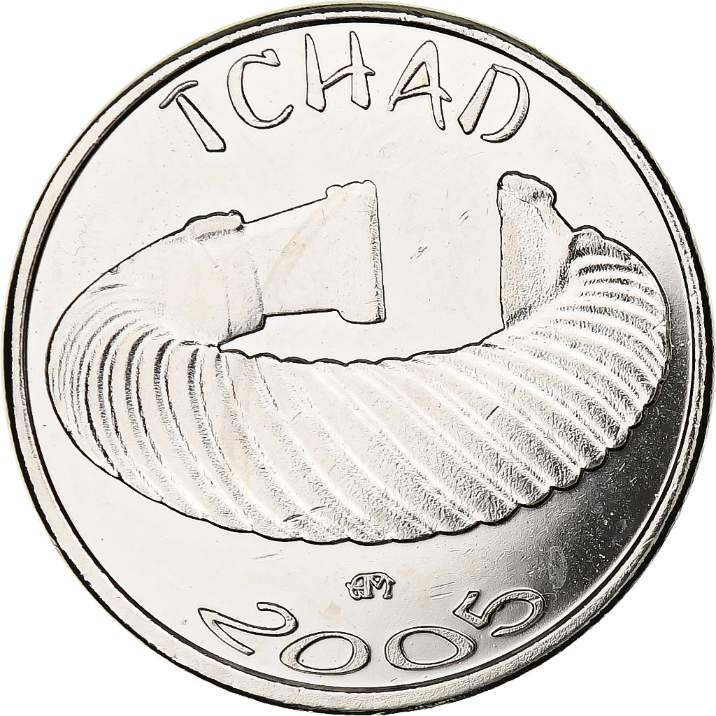 Chad, 1500 CFA Francs-1 Africa, 2005, Nickel Plated Iron, MS(63), KM:19