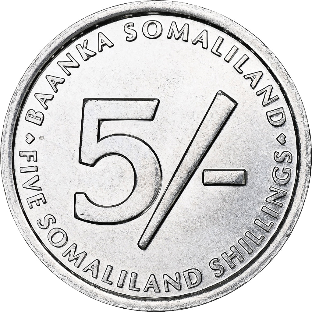Somaliland, 5 Shillings, 2002, Aluminum, MS(63), KM:5