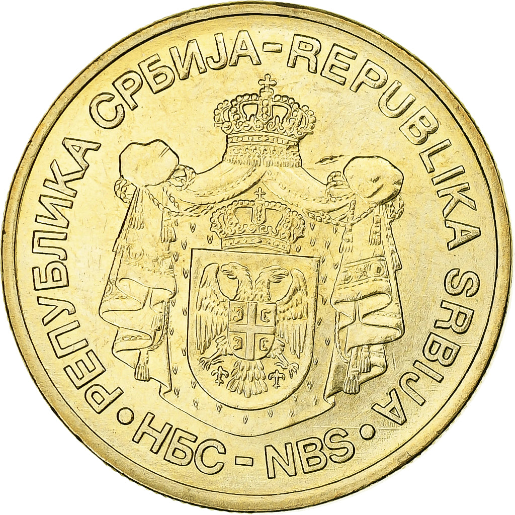 Servië, 5 Dinara, 2007, Nickel-brass, UNC-, KM:40
