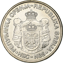 Serbia, 20 Dinara, 2007, Copper-Nickel-Zinc, MS(63), KM:47