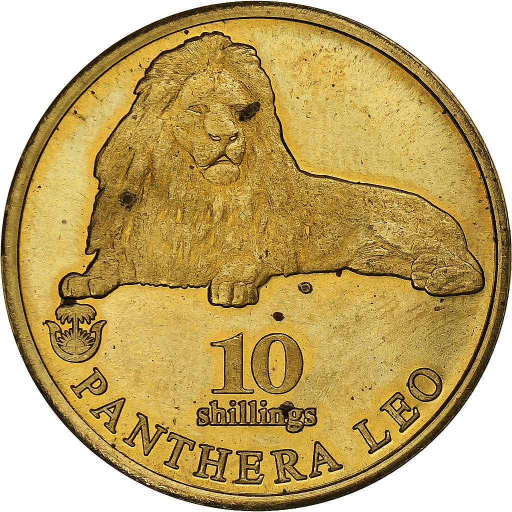 Biafra, 10 Shillings, Lion, 2020, Brass, AU(55-58)