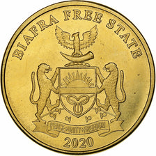 Biafra, 10 Shillings, Lion, 2020, Brass, MS(63)