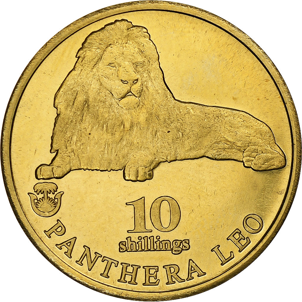 Biafra, 10 Shillings, Lion, 2020, Brass, MS(63)