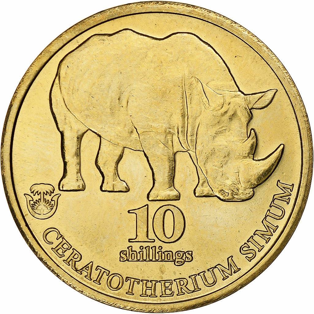 Biafra, 10 Shillings, Rhinocéros, 2020, Brass, MS(63)