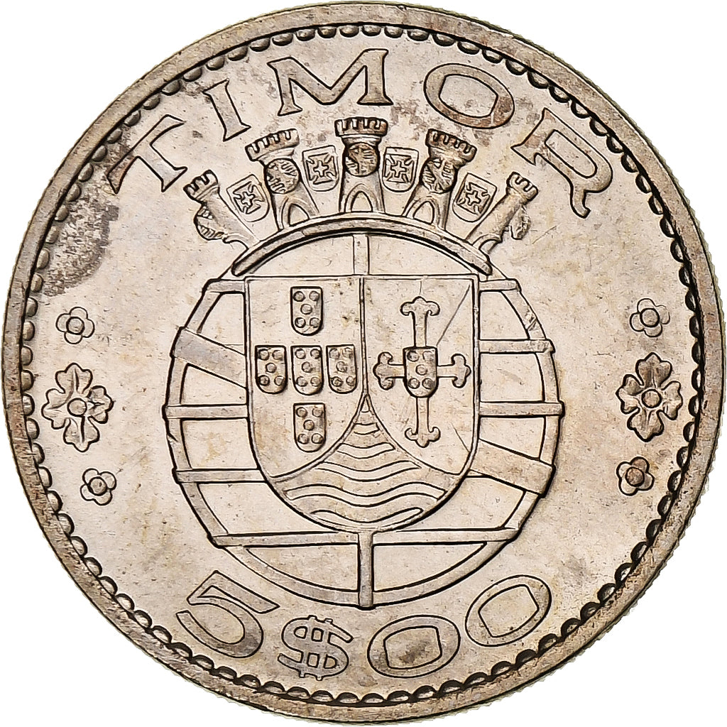 Timor, 5 Escudos, 1970, Lisbon, Copper-nickel, MS(63), KM:21