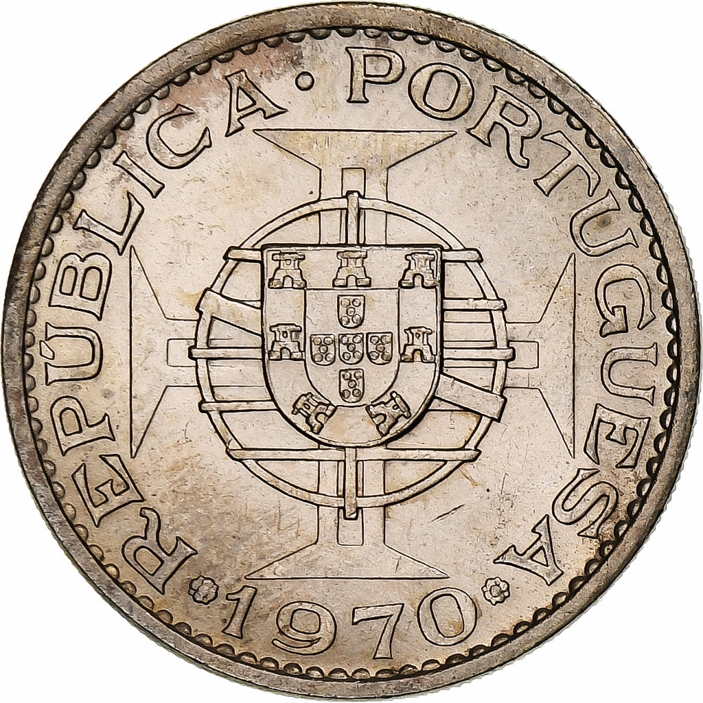 Timor, 5 Escudos, 1970, Lisbon, Cupro-nikkel, PR, KM:21