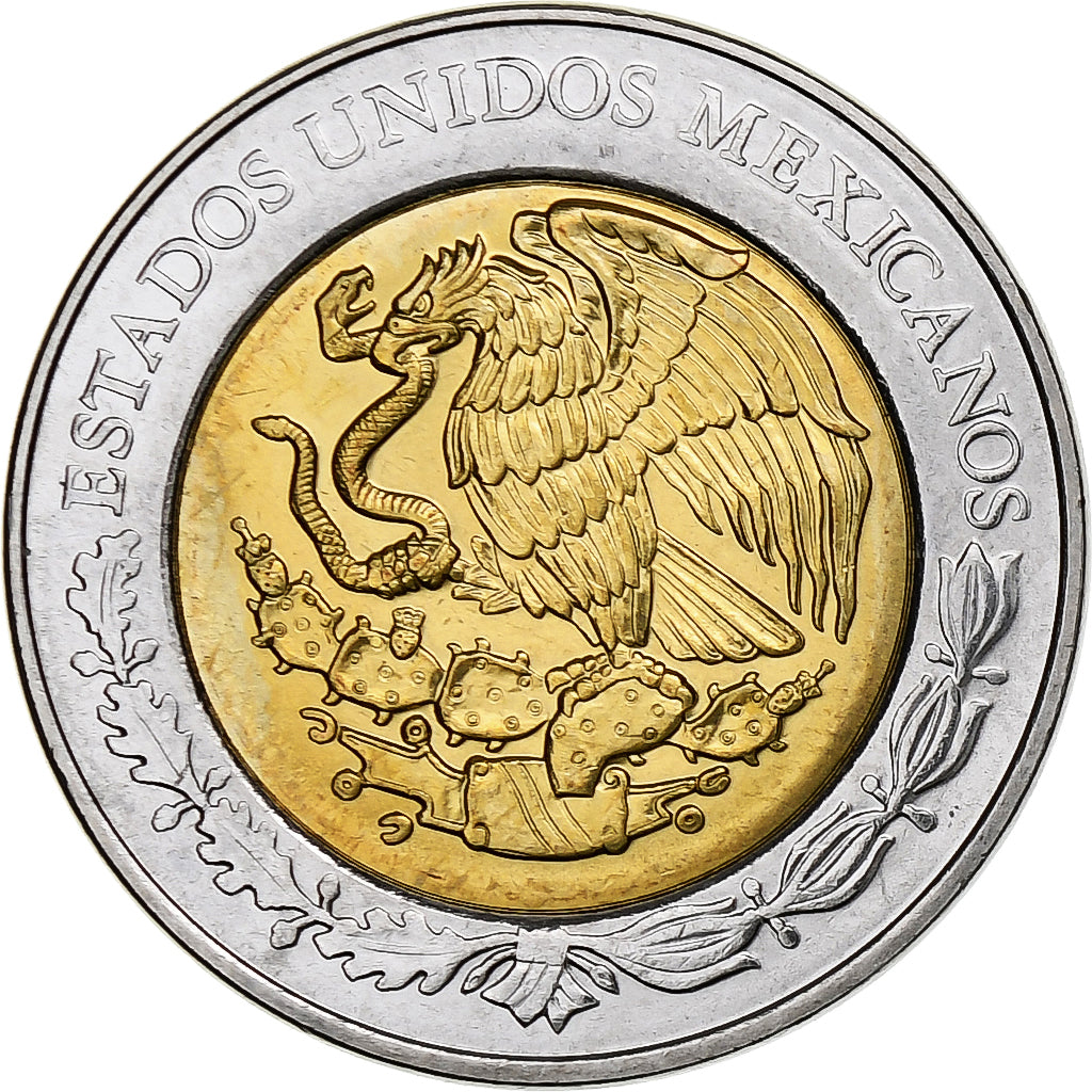 México, 5 Pesos, Jose Maria Cos, 2009, Mexico City, Bimetálico, SC, KM:908