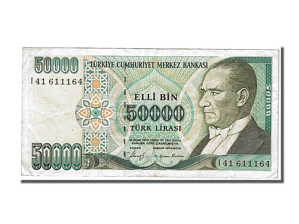 Turkey, 50,000 Lira, 1970, KM #203a, EF(40-45), I
