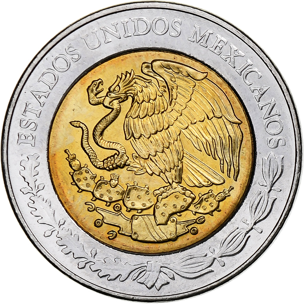 México, 5 Pesos, Heriberto Jara, 2008, Mexico City, Bimetálico, SC, KM:901