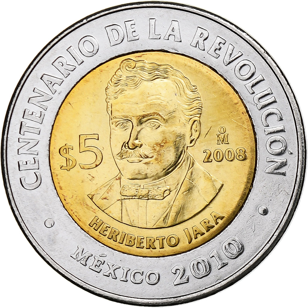 Mexico, 5 Pesos, Heriberto Jara, 2008, Mexico City, Bi-Metallic, MS(63), KM:901