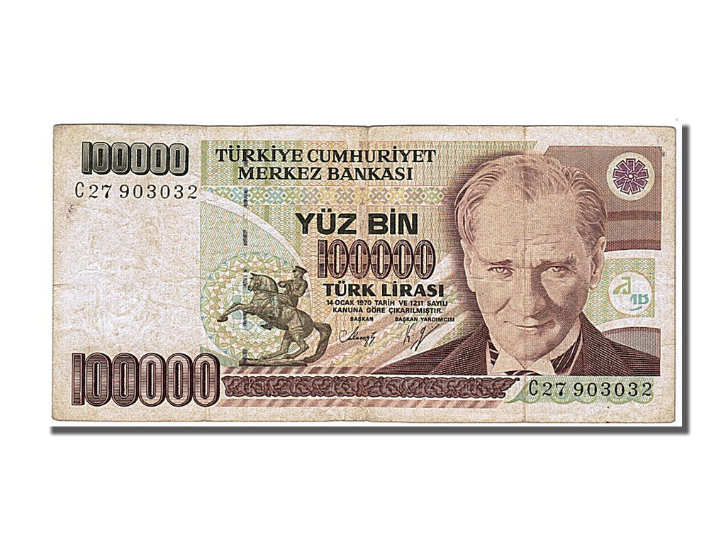Turkey, 100,000 Lira, 1970, KM #205, EF(40-45), C