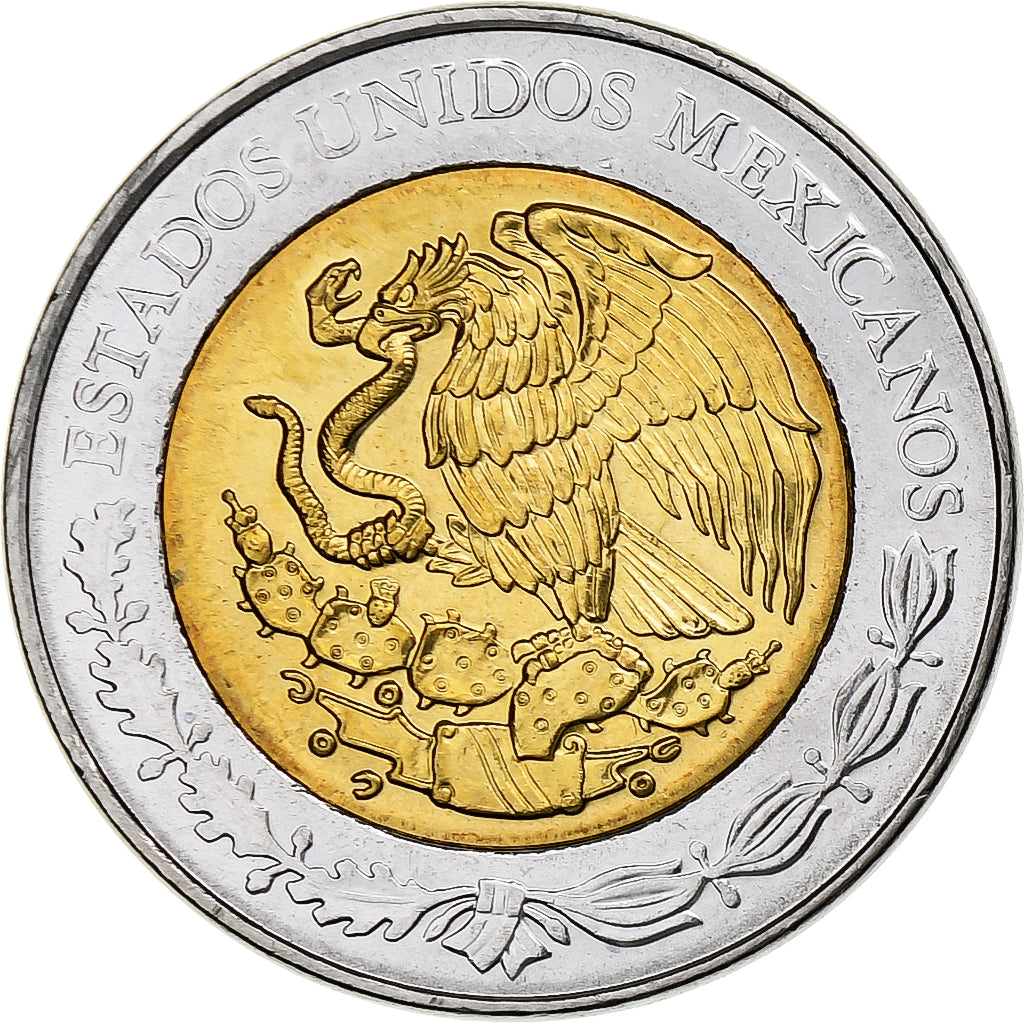 México, 5 Pesos, Francisco J. Mugica, 2008, Mexico City, Bimetálico, SC