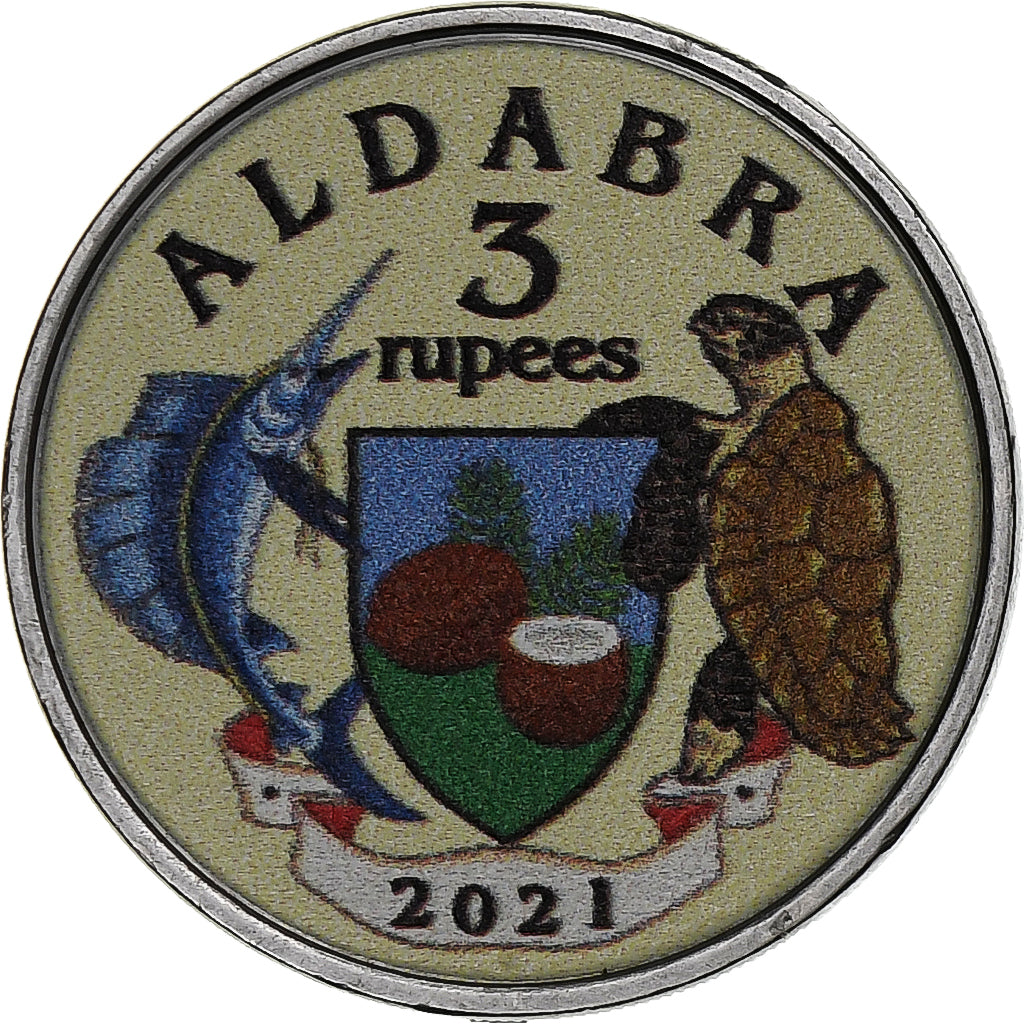 Seychelles, 3 rupees, 2021, Aldabra, Steel, MS(63)