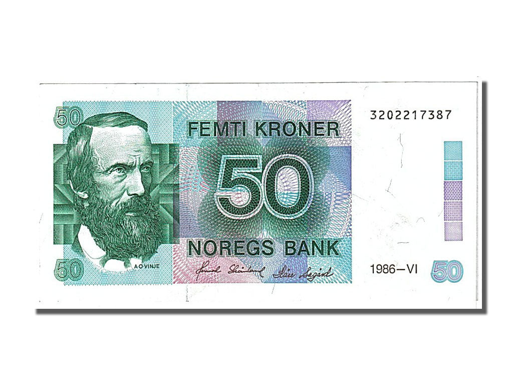 Norway, 50 Kroner, 1986, KM #42c, AU(50-53), VI