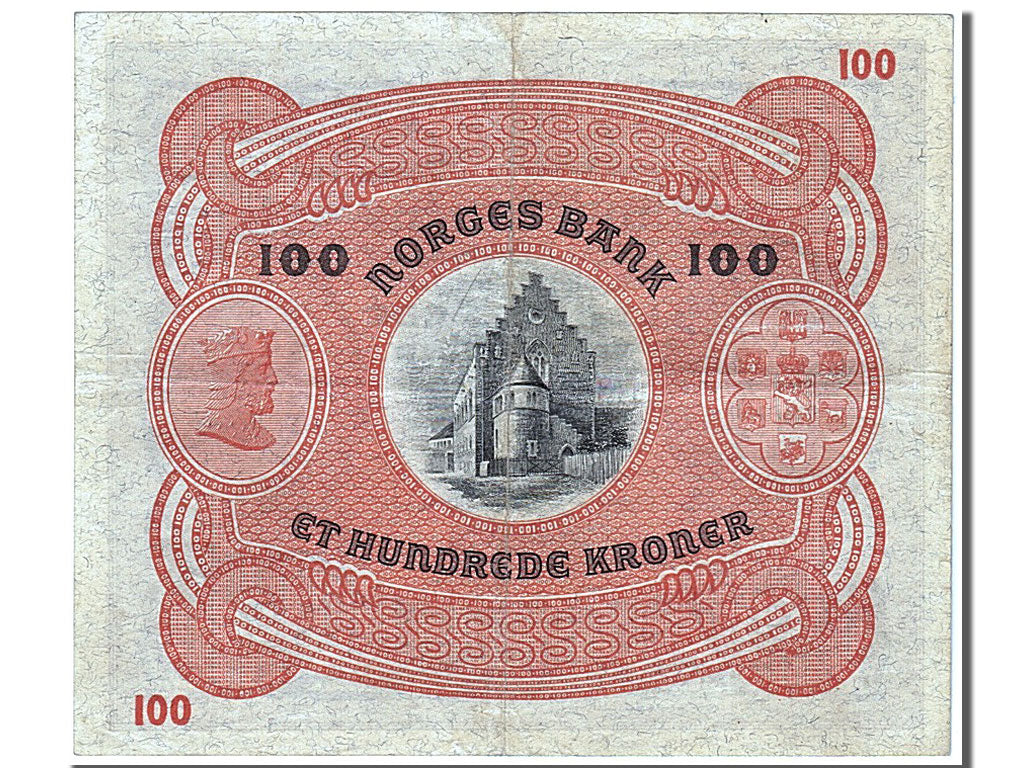 Norway, 100 Kroner, 1936, KM #10c, AU(55-58), B