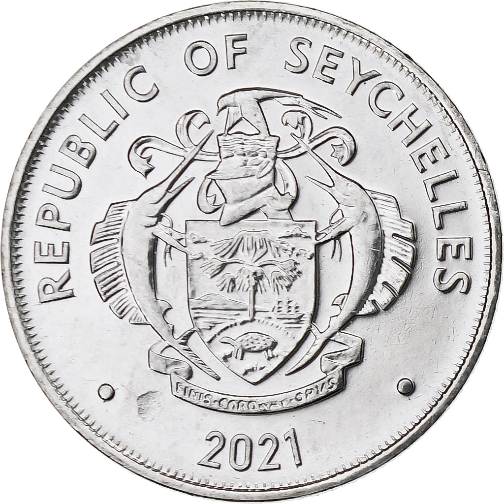 Seychelles, 25 Cents, 2021, Acero inoxidable, SC