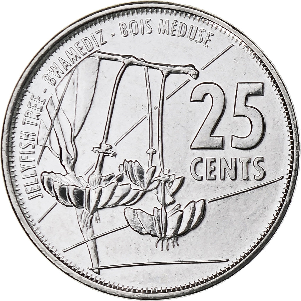 Seychelles, 25 Cents, 2021, Acero inoxidable, SC