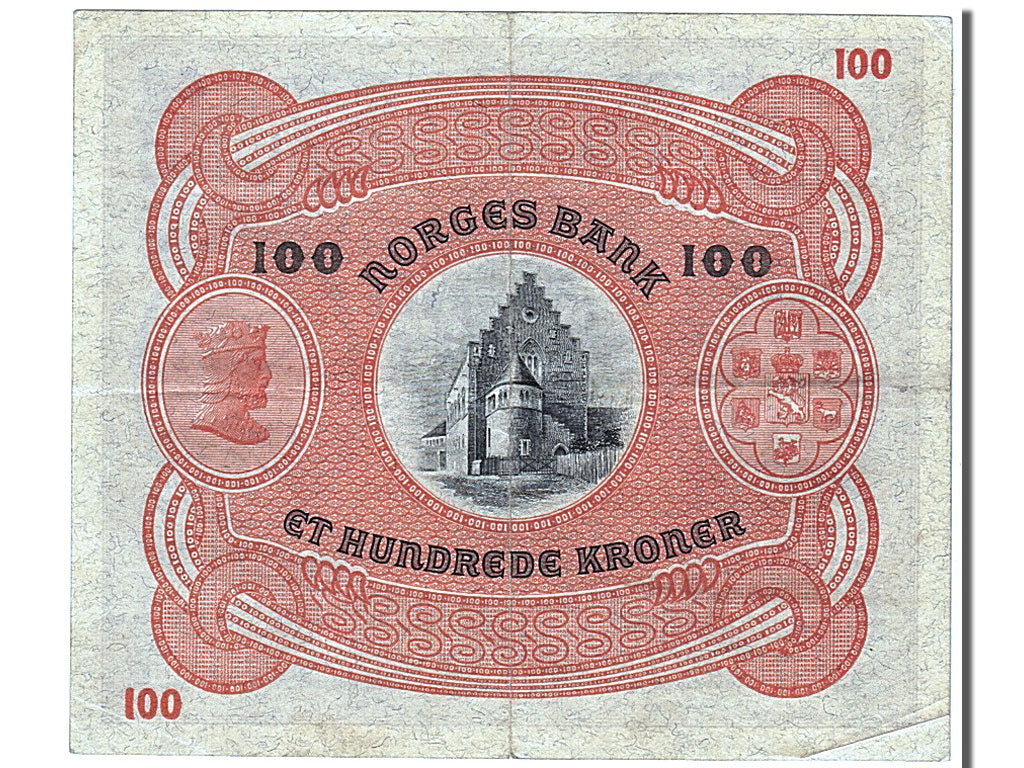 Norway, 100 Kroner, 1936, KM #10c, AU(55-58), B