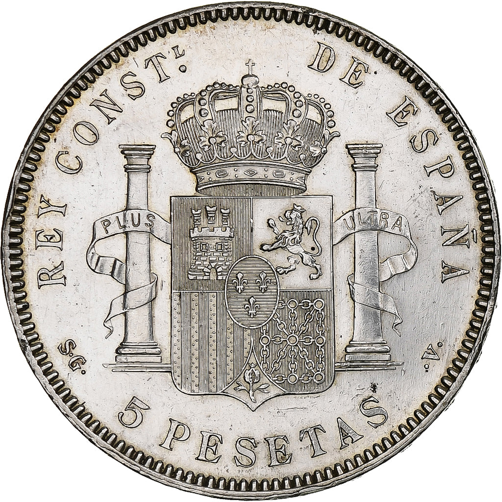 Espagne, Alfonso XIII, 5 Pesetas, 1899, Madrid, Argent, SUP, KM:707