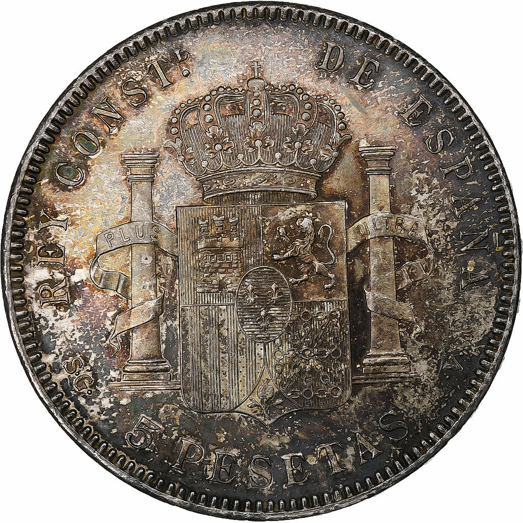 Spain, Alfonso XIII, 5 Pesetas, 1899, Madrid, Silver, AU(55-58), KM:707