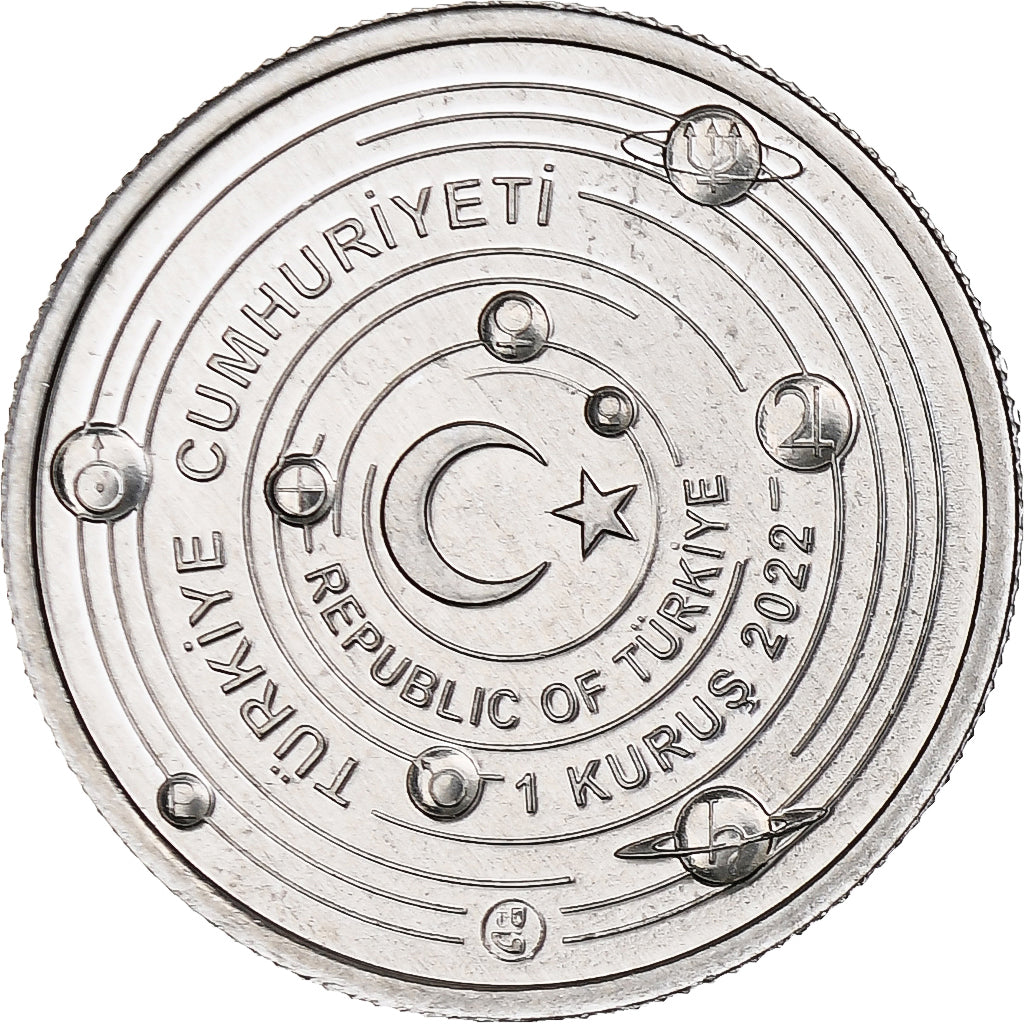 Turquia, Kurus, Saturn, 2022, Istanbul, Alumínio, MS(63)