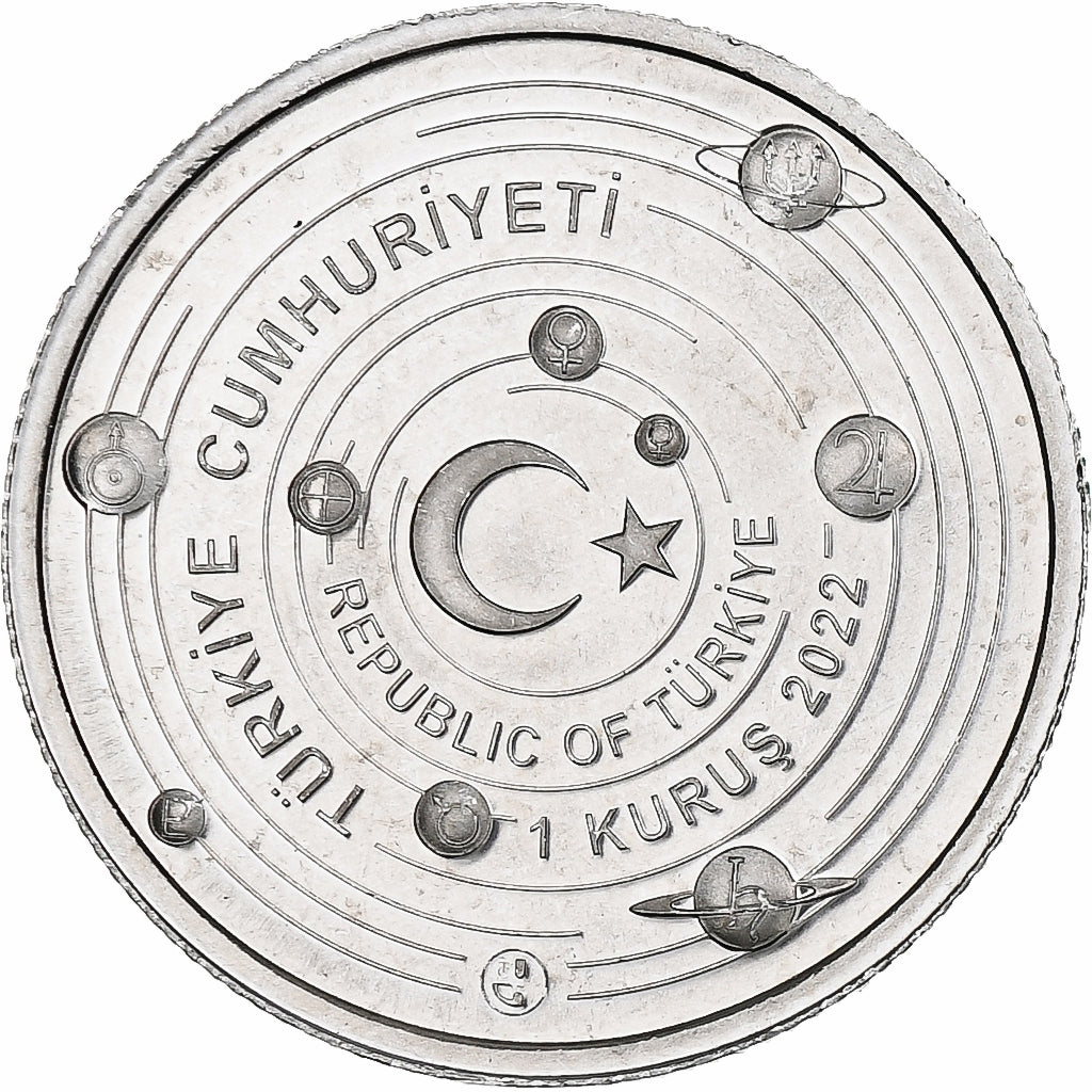 Turkije, Kurus, Sun, 2022, Istanbul, Aluminium, UNC-