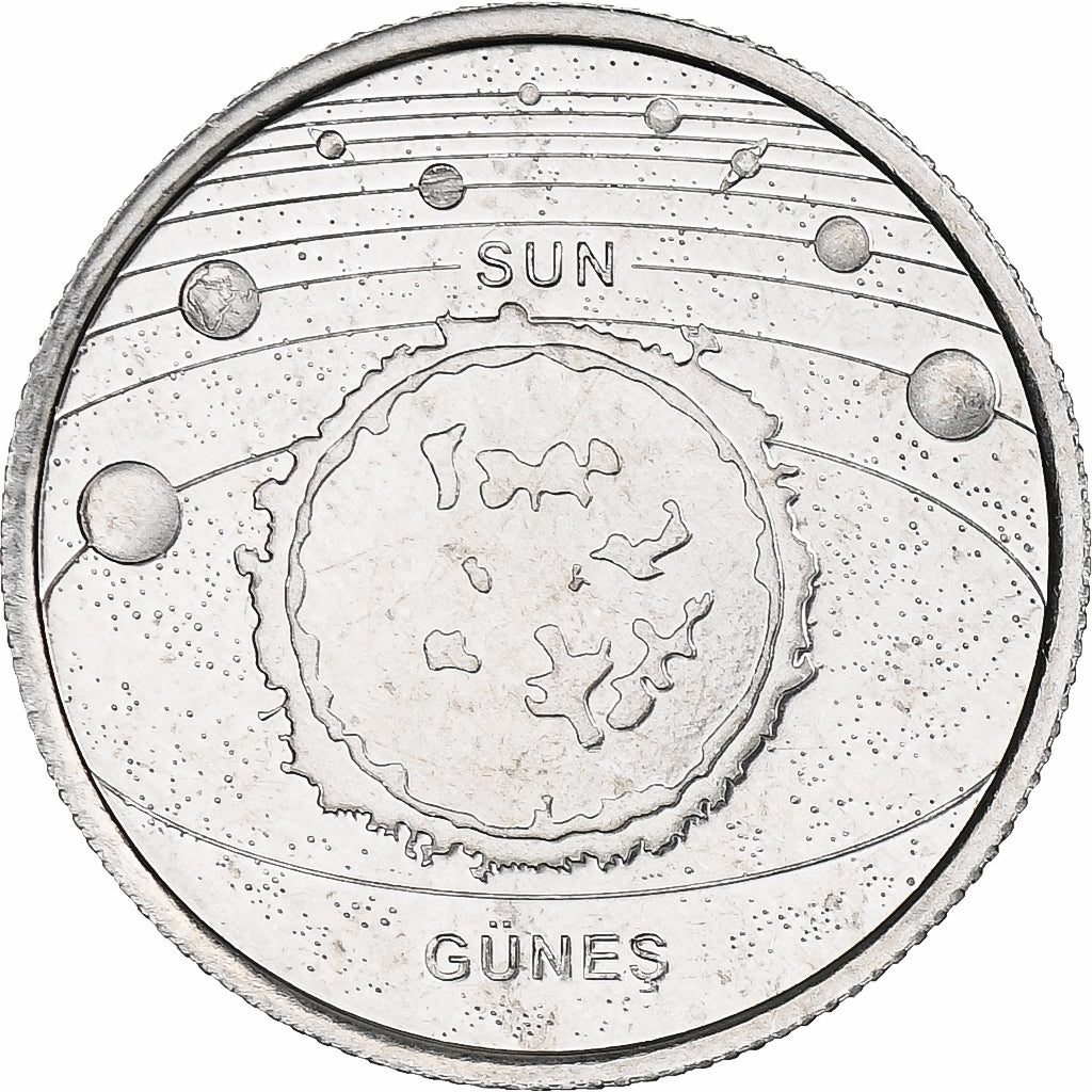 Turquia, Kurus, Sun, 2022, Istanbul, Alumínio, MS(63)