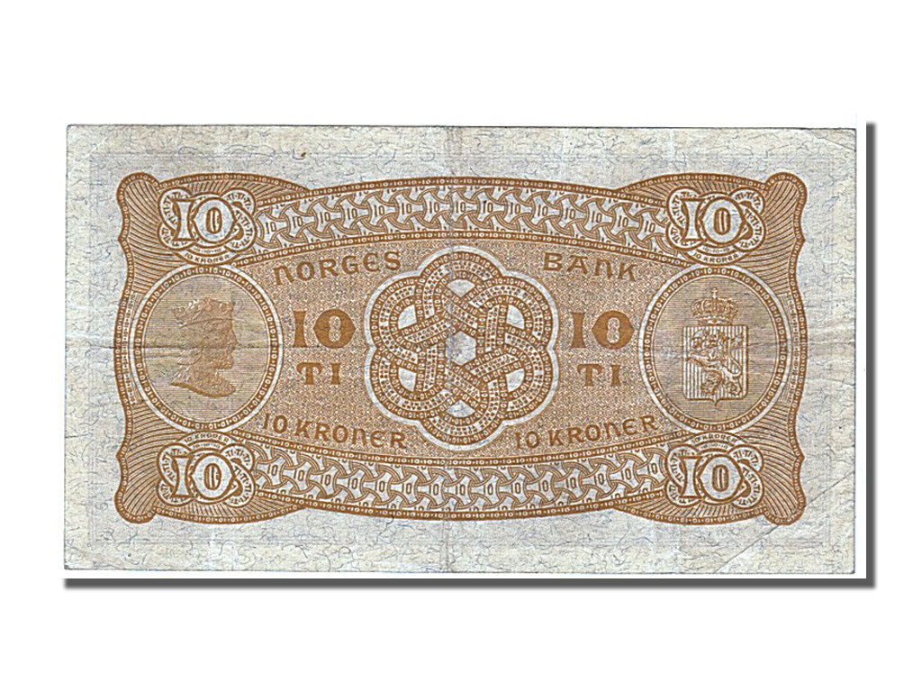 Norway, 10 Kroner, 1937, KM #8c, AU(50-53), W