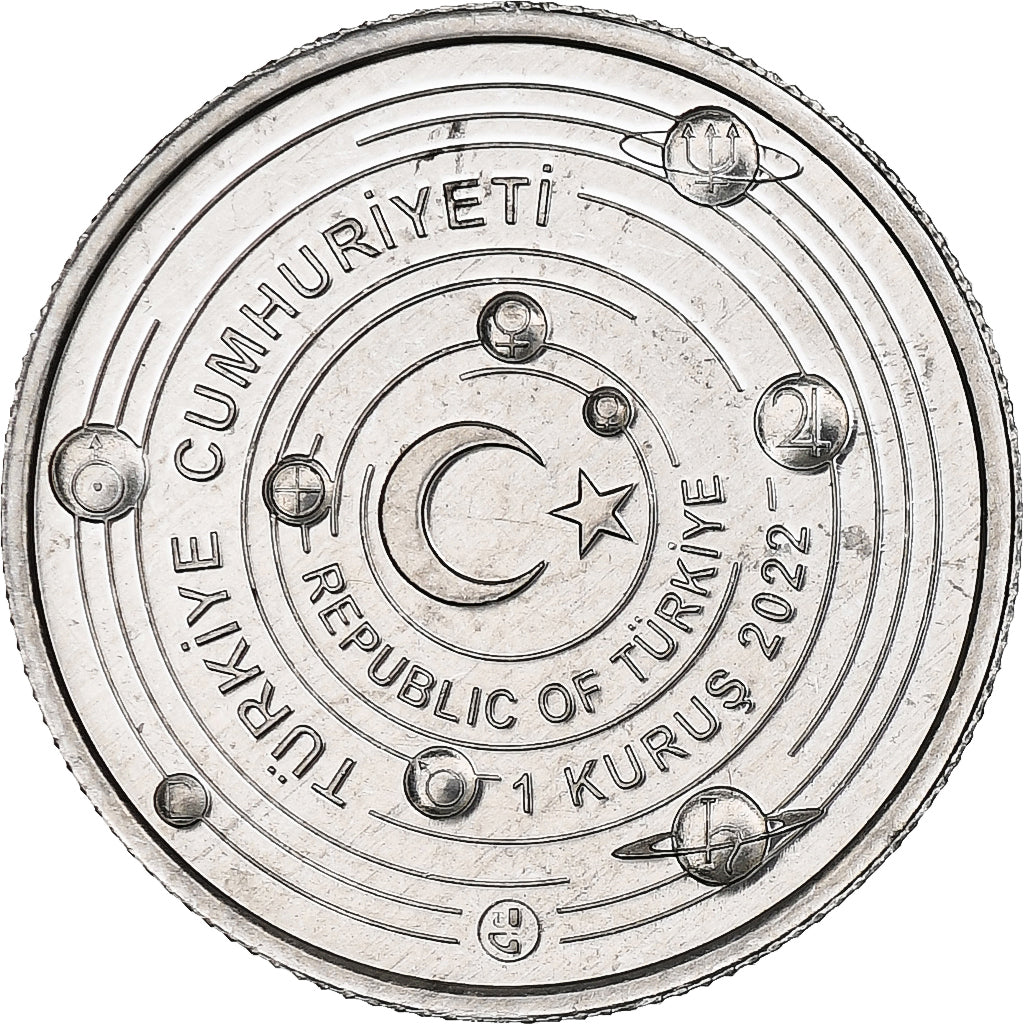 Turquia, Kurus, Neptun, 2022, Istanbul, Alumínio, MS(63)