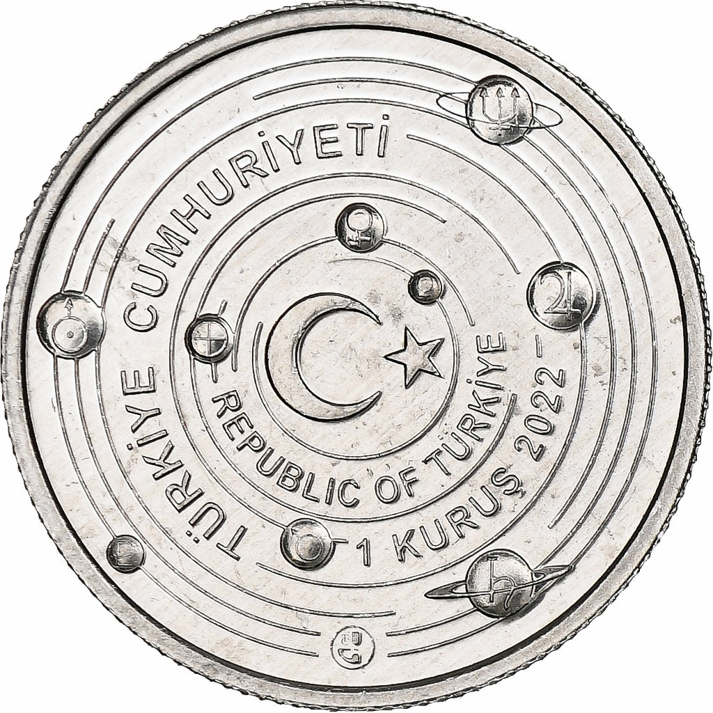 Turquia, Kurus, Pluto, 2022, Istanbul, Alumínio, MS(63)