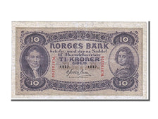 Norway, 10 Kroner, 1937, KM #8c, UNC(60-62), W