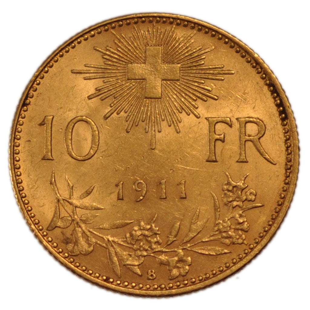 Svizzera, 10 Francs, 1911, Bern, SPL-, Oro, KM:36