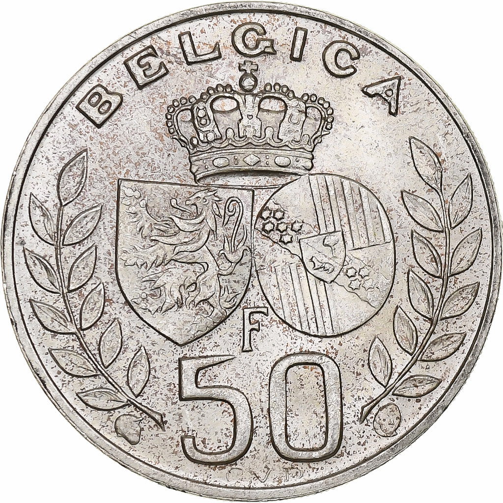 Belgium, 50 Francs, 50 Frank, 1960, Brussels, Silver, AU(55-58), KM:152.1