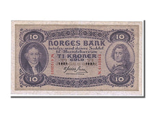Norway, 10 Kroner, 1937, KM #8c, UNC(63), W
