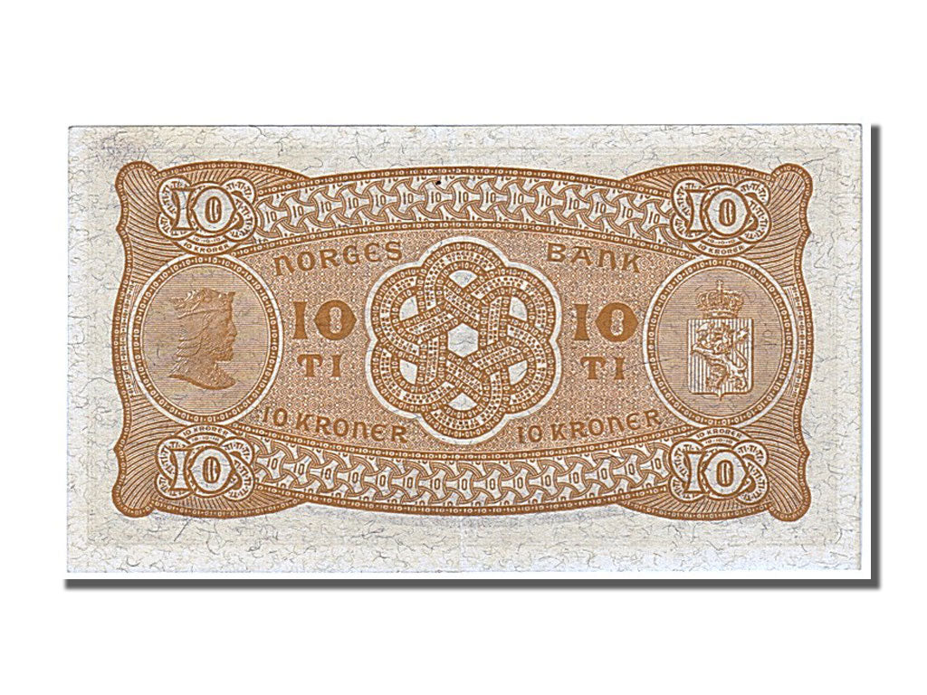 Norway, 10 Kroner, 1937, KM #8c, UNC(63), W