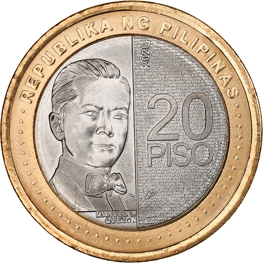 Filipiny, 20 Piso, 2020, Bimetaliczny, MS(63)