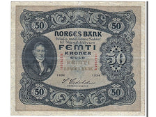 Norway, 50 Kroner, 1934, KM #9c2, EF(40-45), B