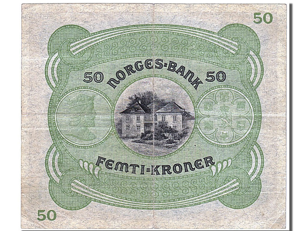 Norway, 50 Kroner, 1934, KM #9c2, EF(40-45), B